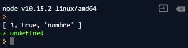 Salida de código Javascript en la consola, object.values()