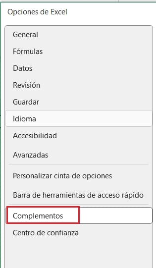 Segundo paso para activar SOLVER en Excel