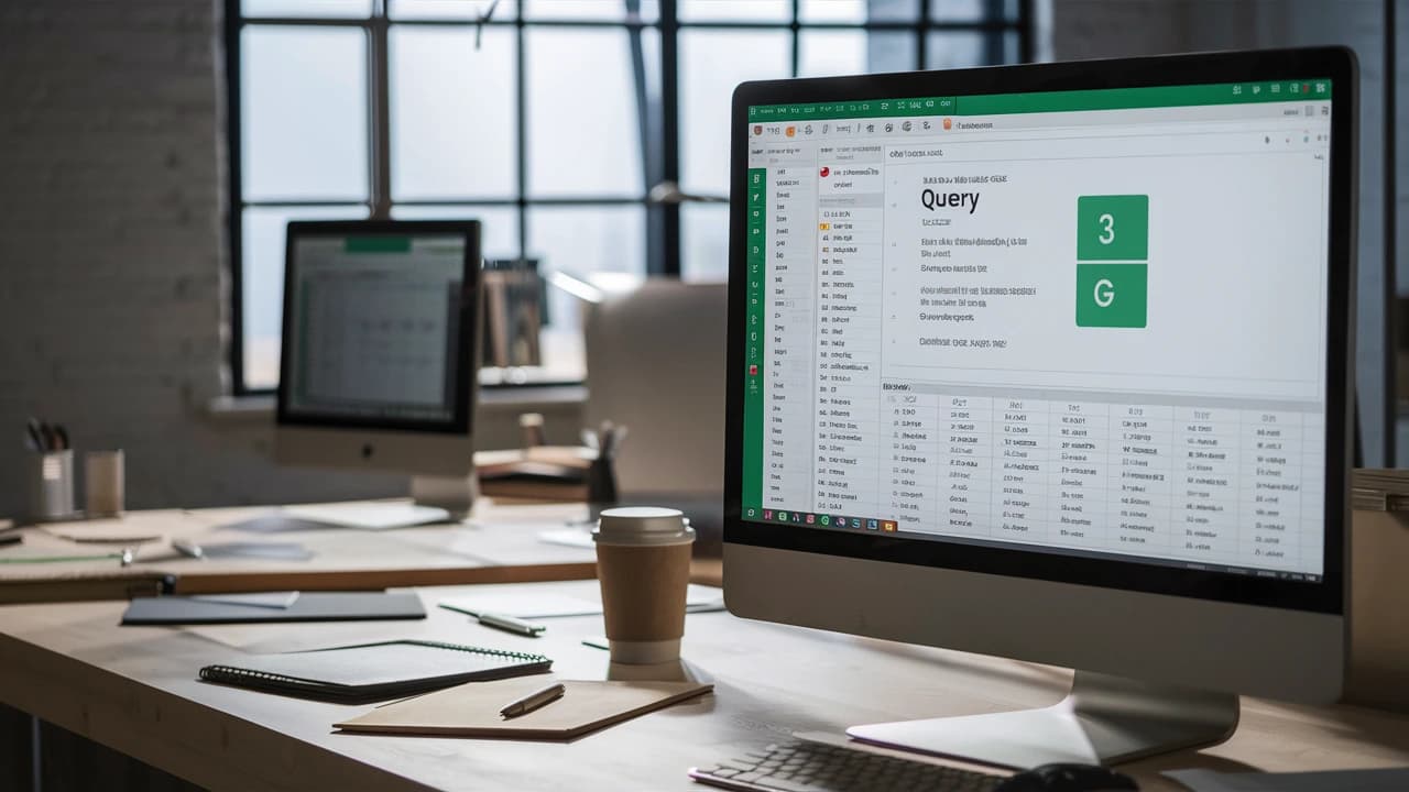 Función query de Google Sheets en la pantalla de la oficina
