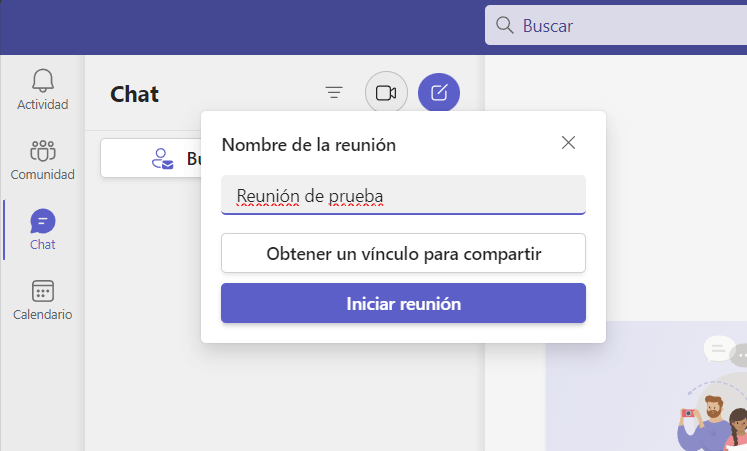 Convocar Reunión en Teams