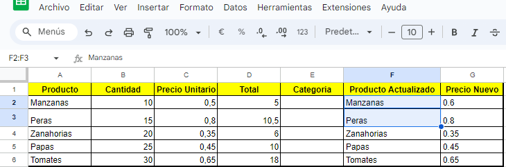 Ejemplo de fijar