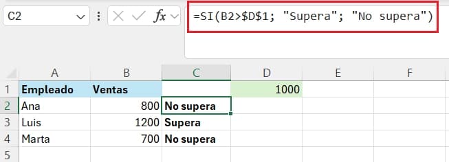 Referencia absoluta para tabla dinámica