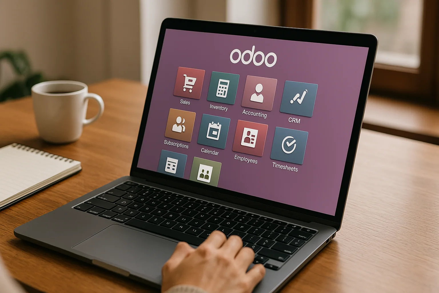 persona trabajando con odoo