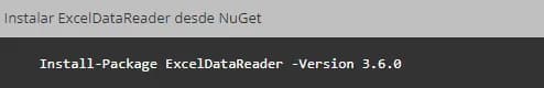 Instalar ExcelDataReader desde Nuget