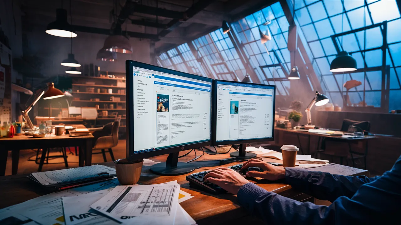 Trabajador utilizando Power Pages para mejorar la web de su empresa