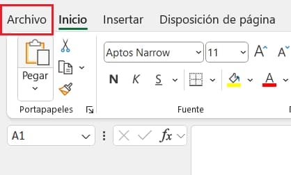 Primer paso para activar SOLVER en Excel