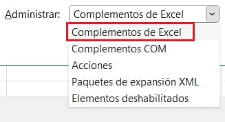 Tercer paso para activar SOLVER en Excel