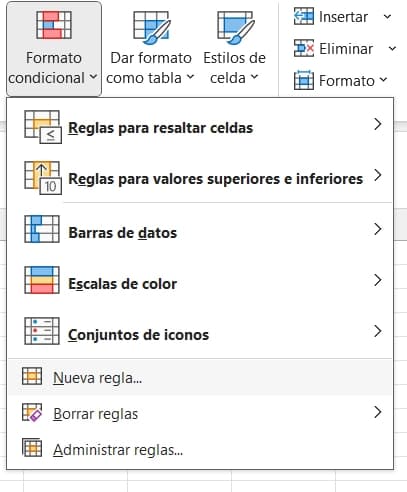 Tipos de Formato Condicional
