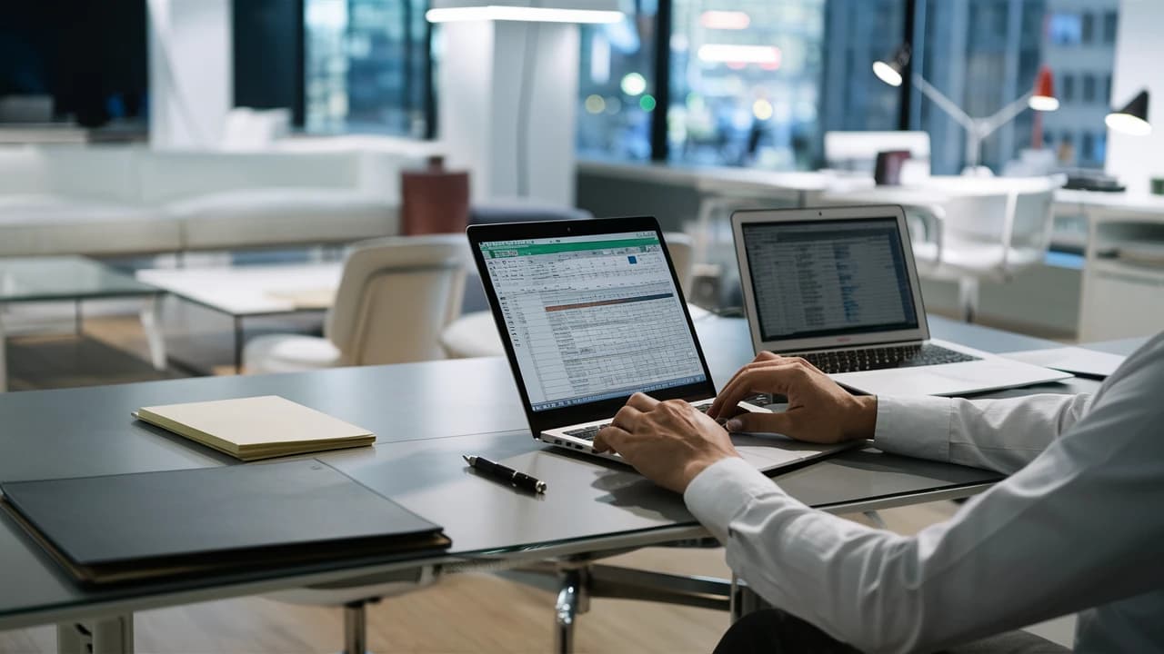 hombre usando ataajos de teclado en excel