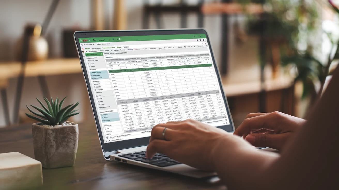 pantalla con la interfaz de excel