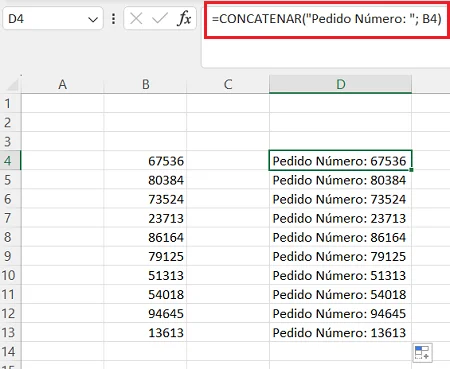 Unir Palabras y Números en Excel