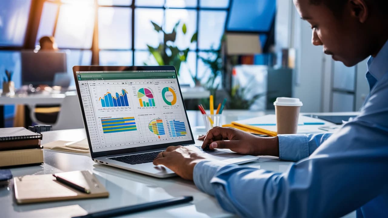 Imágen de un trabajador aprendiendo a utilizar pronosticos y tendencias en Excel